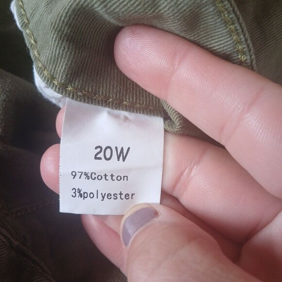 Womens 20W Jeans Medium Green High Rise Skinny Leg Denim Pants - Picture 3 of 16
